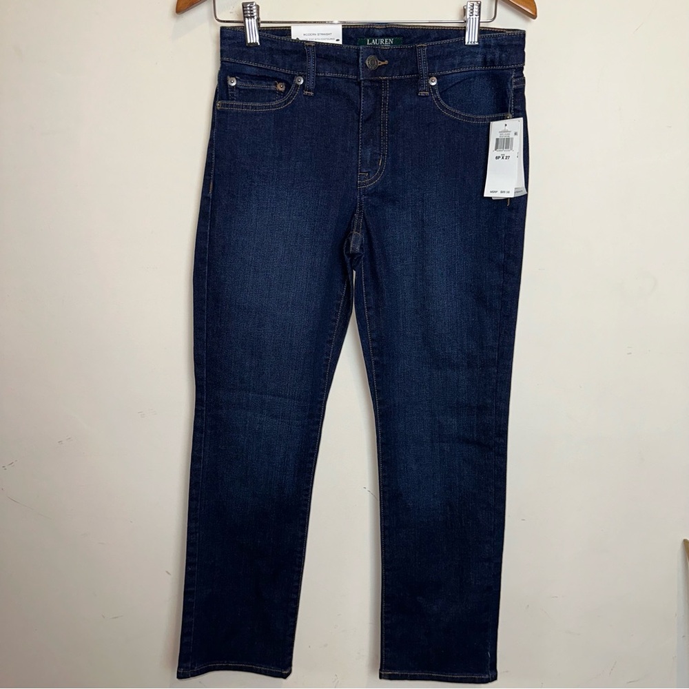 Lauren Ralph Lauren Women 6P Modern Straight Curvy Low Rise Jeans Casual Preppy - Picture 1 of 11